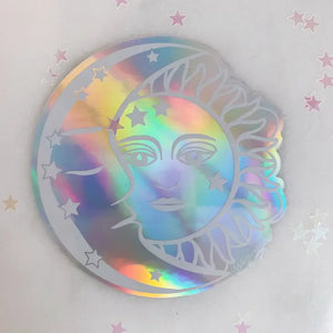 Sun & Moon Sticker - Holographic