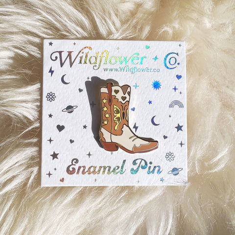 Cowgirl Boot Enamel Pin