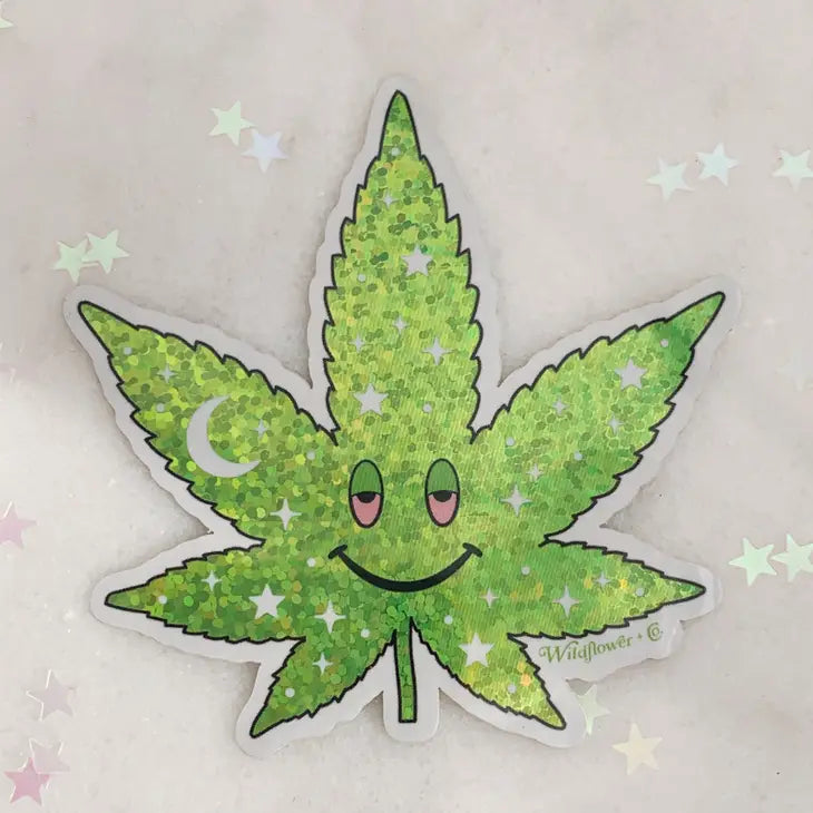 Leaf Glitter Holo Sticker